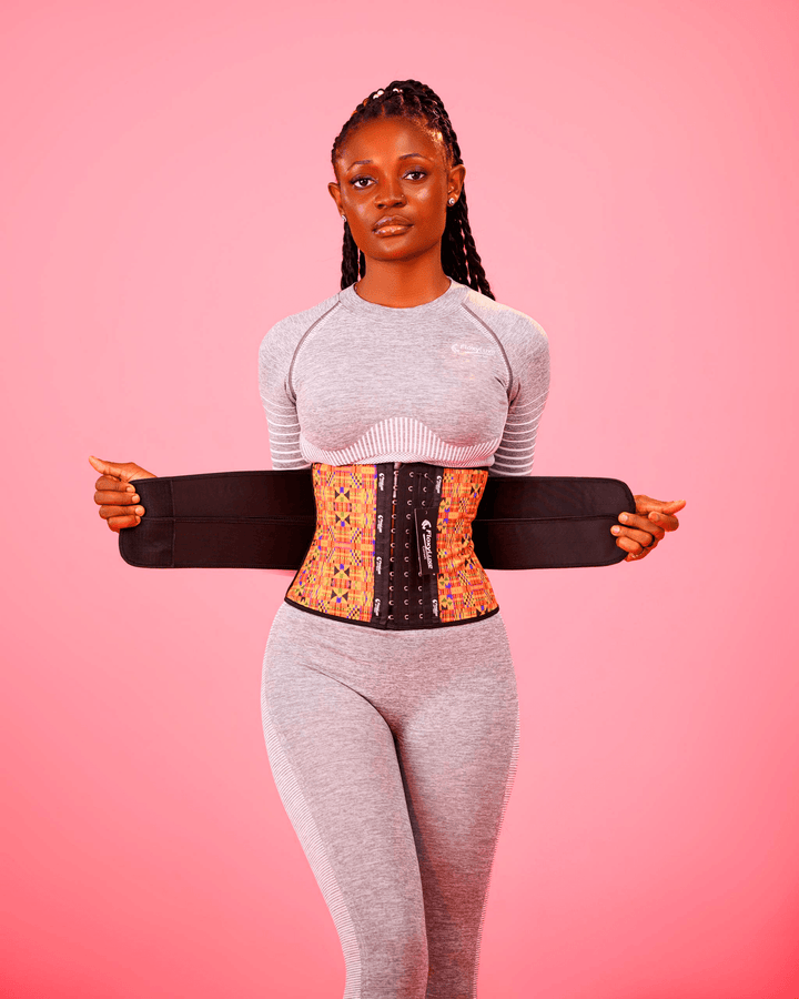 NON-DETACHABLE AFRICA PATTERN DOUBLE BELT WAIST TRAINER HOOK