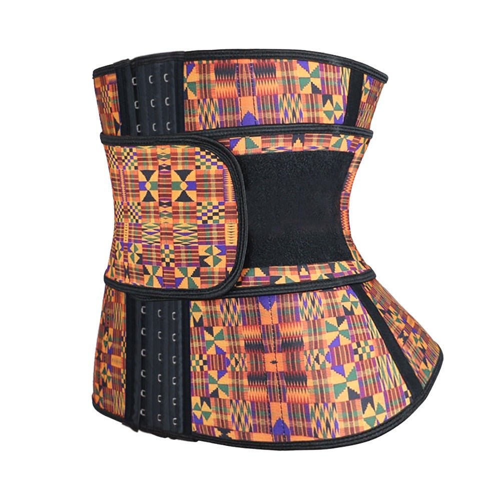 FLOXYLUXE SINGLE BELT ASHANTE PATTERNED WAIST TRAINER - FloxyLuxe