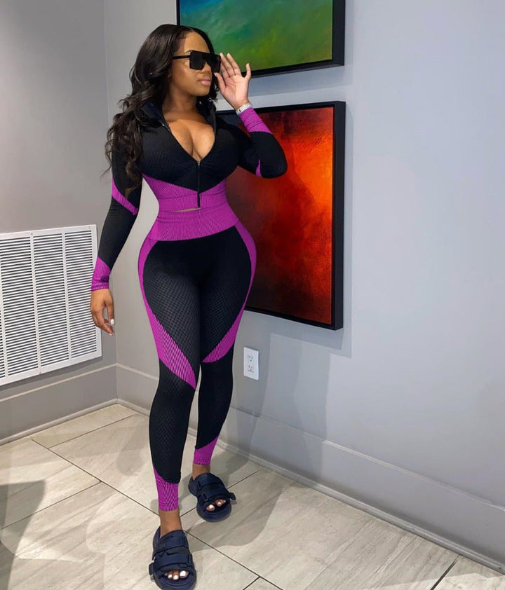 Long Sleeve High Waist Abdominal Compression Sportswear - FloxyLuxe