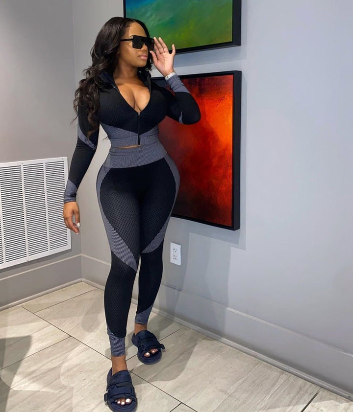 Long Sleeve High Waist Abdominal Compression Sportswear - FloxyLuxe